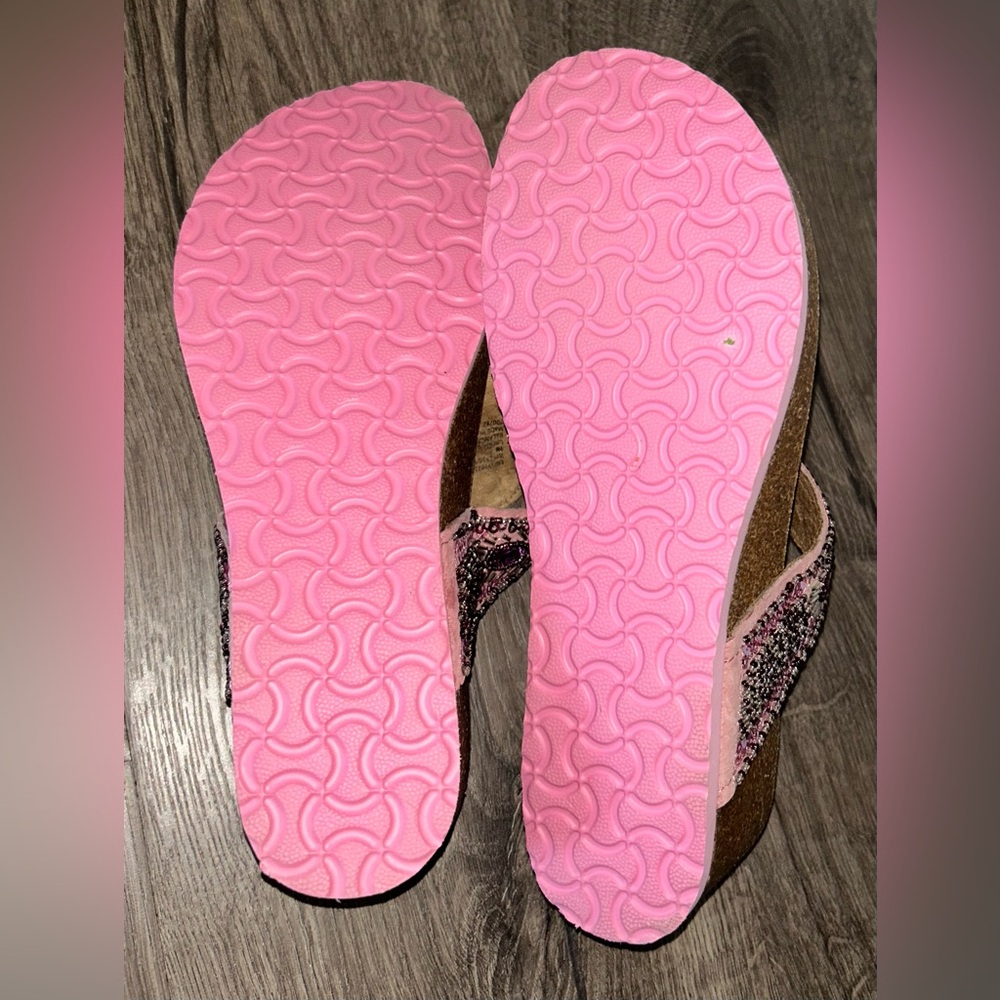 White Mountain FootBeds Purple/Pink Beaded Women's Sandals, Size 9M, Used - Picture 5 of 5